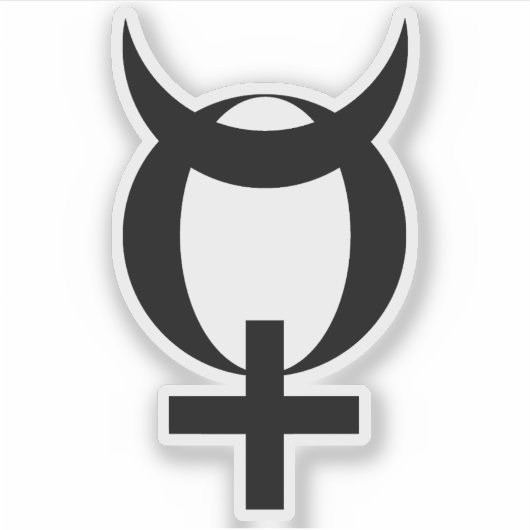 Planet Mercury Symbool (zwart) Sticker (Voorkant)