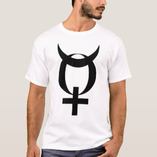 Planet Mercury Symbool (zwart) T-shirt