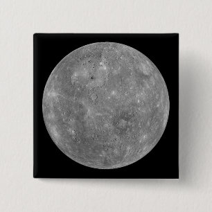 Planet Mercury Vierkante Button 5,1 Cm