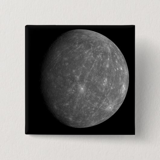 Planet Mercury Vierkante Button 5,1 Cm (Voorkant)