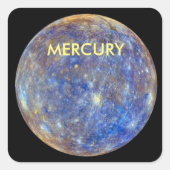 PLANET MERCURY VIERKANTE STICKER (Voorkant)