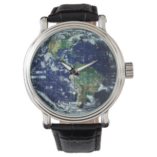 Planet Moeder Aarde Wereldbol Geometrische Raster  Horloge