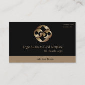 Planet Moon Black en Gold Logo Visitekaartje (Voorkant)