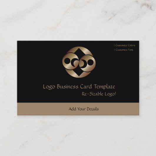 Planet Moon Black en Gold Logo Visitekaartje (Voorkant)