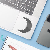 Planet Moon Symbool (grijs) Sticker (Laptop met iPhone)