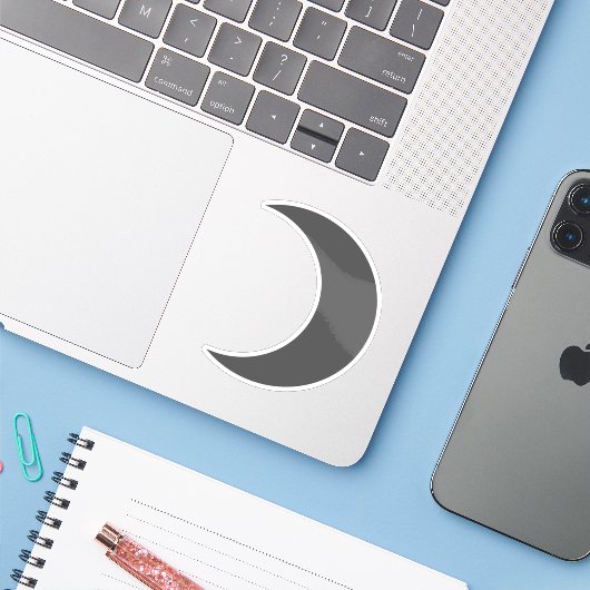 Planet Moon Symbool (grijs) Sticker (Laptop met iPhone)