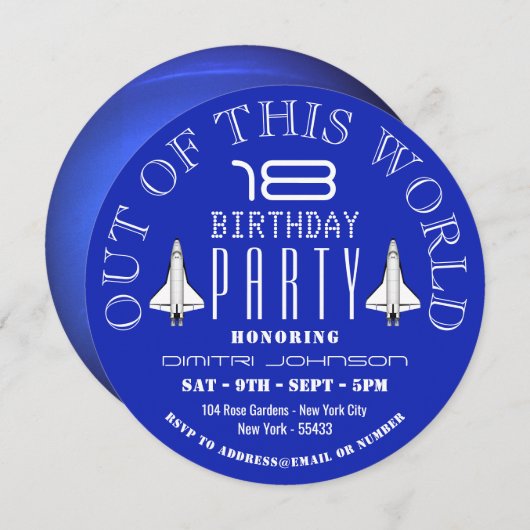 Planet Neptune, het verjaardagsfeestje van de Spac Kaart (Voorkant / Achterkant)