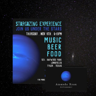 Planet Neptune, Planetarium Event Adverteren Flyer