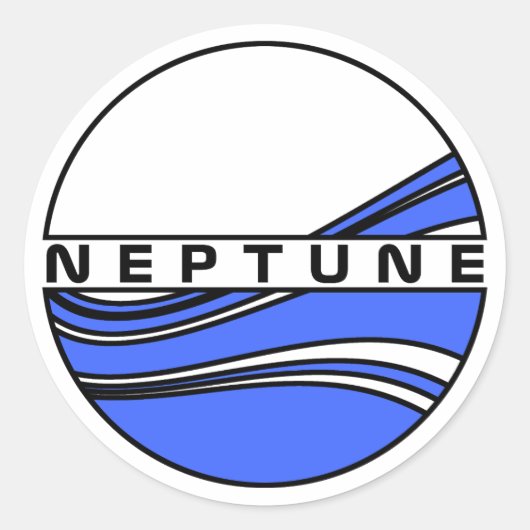 PLANET NEPTUNE RONDE STICKER (Voorkant)