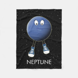 Planet Neptune & Stars Fleece Deken