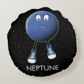Planet Neptune & Stars Rond Kussen (Achterkant)