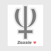 Planet Neptune Symbool (grijs) Sticker (Vel)