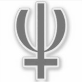 Planet Neptune Symbool (grijs) Sticker (Voorkant)