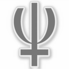 Planet Neptune Symbool (grijs) Sticker
