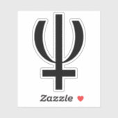 Planet Neptune Symbool (zwart) Sticker (Vel)