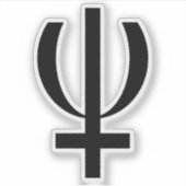 Planet Neptune Symbool (zwart) Sticker (Voorkant)