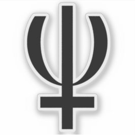 Planet Neptune Symbool (zwart) Sticker