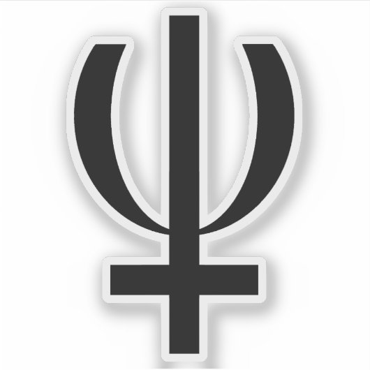 Planet Neptune Symbool (zwart) Sticker (Voorkant)