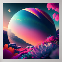 Planet omringd door bloemen