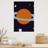 Planet orbit heelal sterrenstelsel poster (Keuken)
