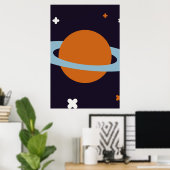 Planet orbit heelal sterrenstelsel poster (Thuiskantoor)