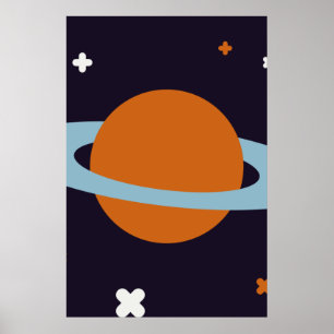 Planet orbit heelal sterrenstelsel poster