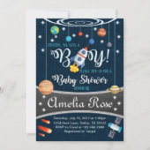 Planet Outer Space Baby shower Invitation Boy Kaart (Voorkant)