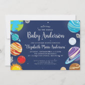 Planet Outer Space Galaxy Solar System Baby shower Kaart (Voorkant)