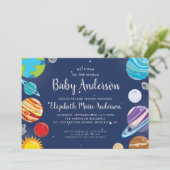 Planet Outer Space Galaxy Solar System Baby shower Kaart (Staand voorkant)