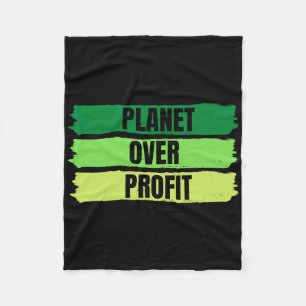 Planet Over Profit Earth Day Fleece Deken