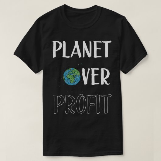 Planet Over Profit Milieu Klimaatbescherming T-shirt (Design voorkant)