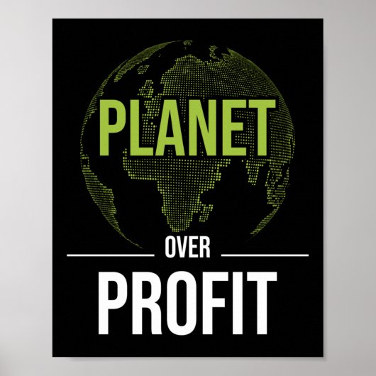 Planet Over Profit - Milieubescherming Aarde Poster (Voorkant)