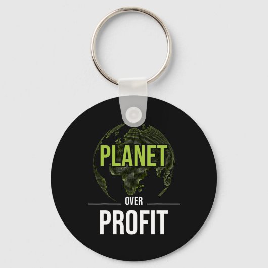 Planet Over Profit - Milieubescherming Aarde Sleutelhanger (Voorkant)