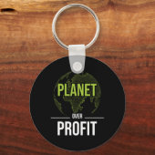 Planet Over Profit - Milieubescherming Aarde Sleutelhanger (Voorkant)
