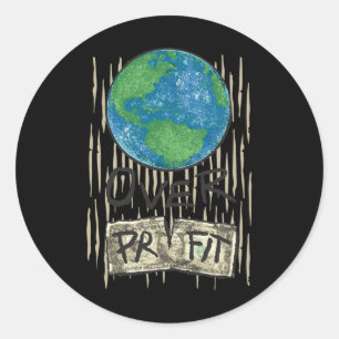 Planet Over Profit Shirt Natuur Milieuactivist C Ronde Sticker