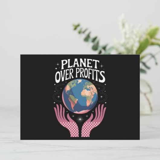 Planet Over Profits Klimaatverandering Is Echt Kaart (Staand voorkant)