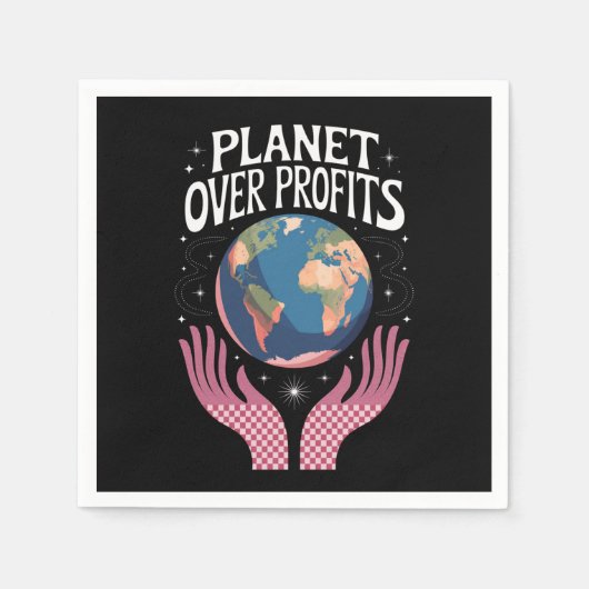 Planet Over Profits Klimaatverandering Is Echt Servet (Voorkant)