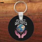 Planet Over Profits Klimaatverandering Is Echt Sleutelhanger (Voorkant)
