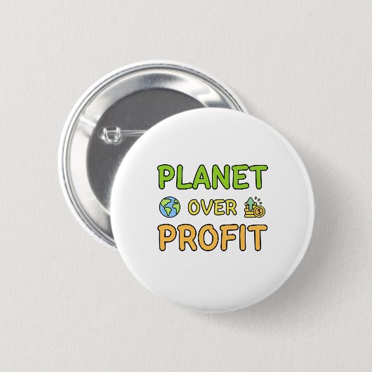 Planet over winst - Duurzame Button (Voorkant /achterkant)