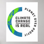 Planet over winst klimaatverandering door wereldwi poster (Voorkant)
