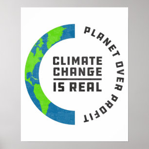 Planet over winst klimaatverandering door wereldwi poster
