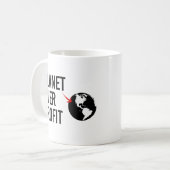 Planet over winst koffiemok (Voorkant links)