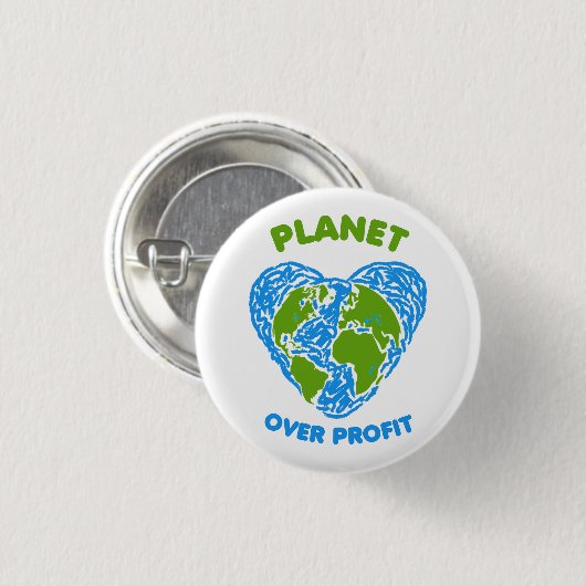 Planet over winst ronde button 3,2 cm (Voorkant /achterkant)