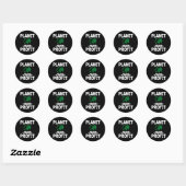 Planet over winst ronde sticker (Vel)