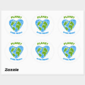 Planet over winst ronde sticker (Vel)