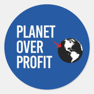Planet over winst ronde sticker