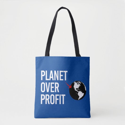 Planet over winst tote bag (Voorkant)