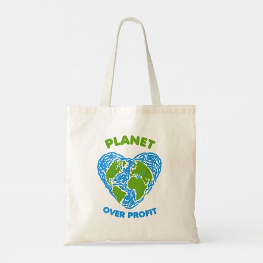 Planet over winst tote bag (Achterkant)