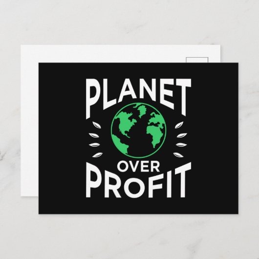 PLanet over winstbejag bespaart onze planeet Briefkaart (Voorkant / Achterkant)