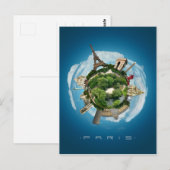 Planet Paris Surreal Digital Art briefkaart (Voorkant / Achterkant)